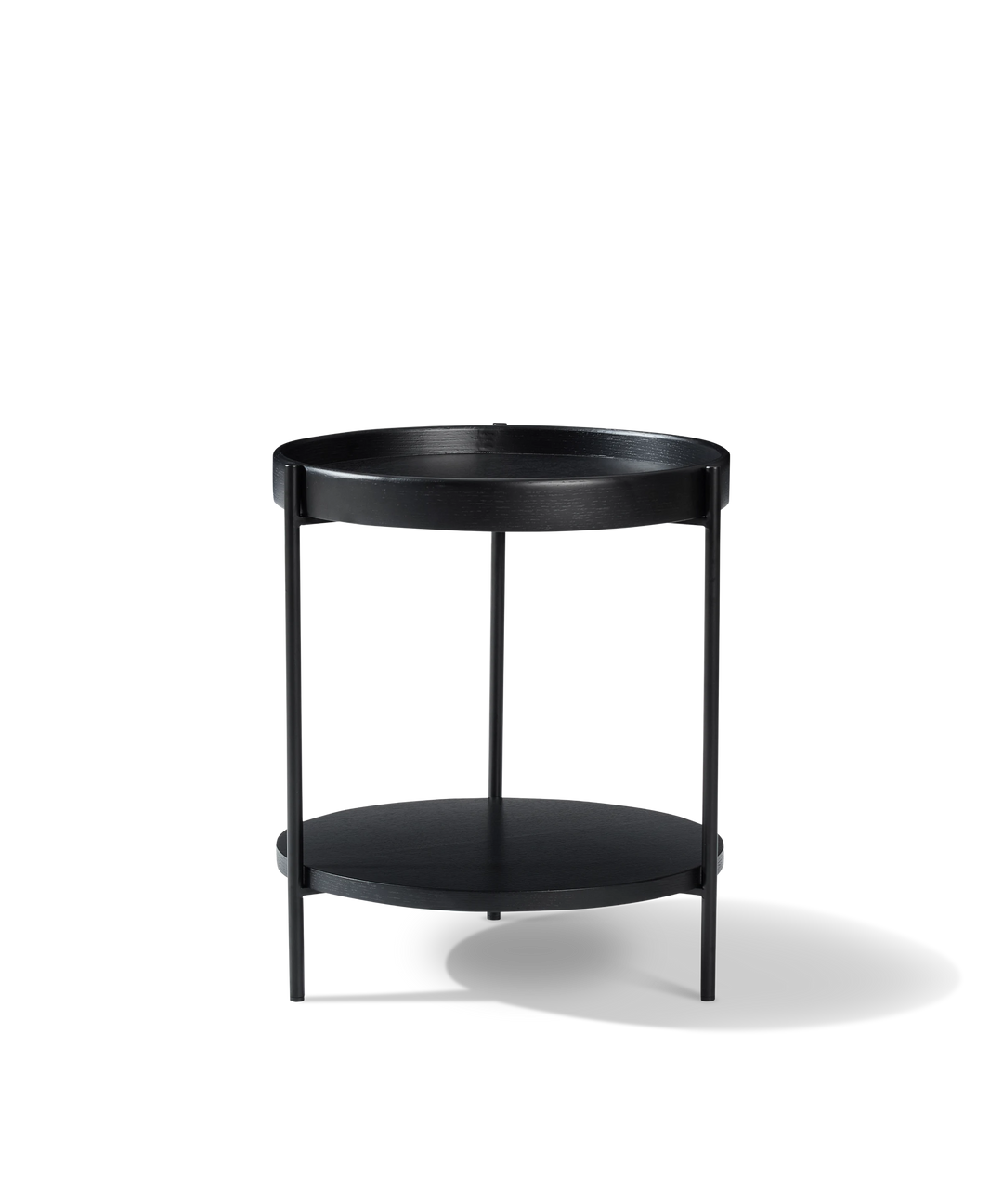 Platter - Rundt sidebord i sort træ ø44cm