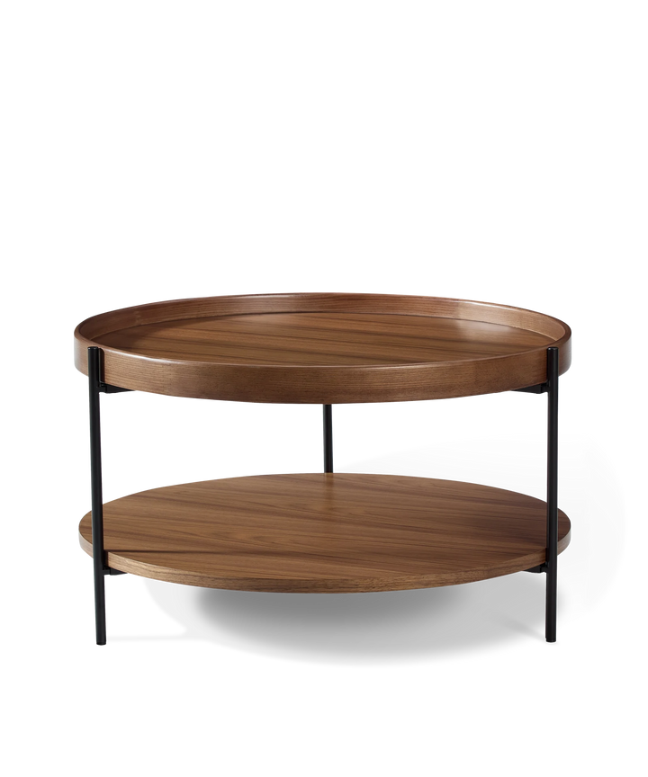 Platter - Brunt sofabord i valnød ø70cm