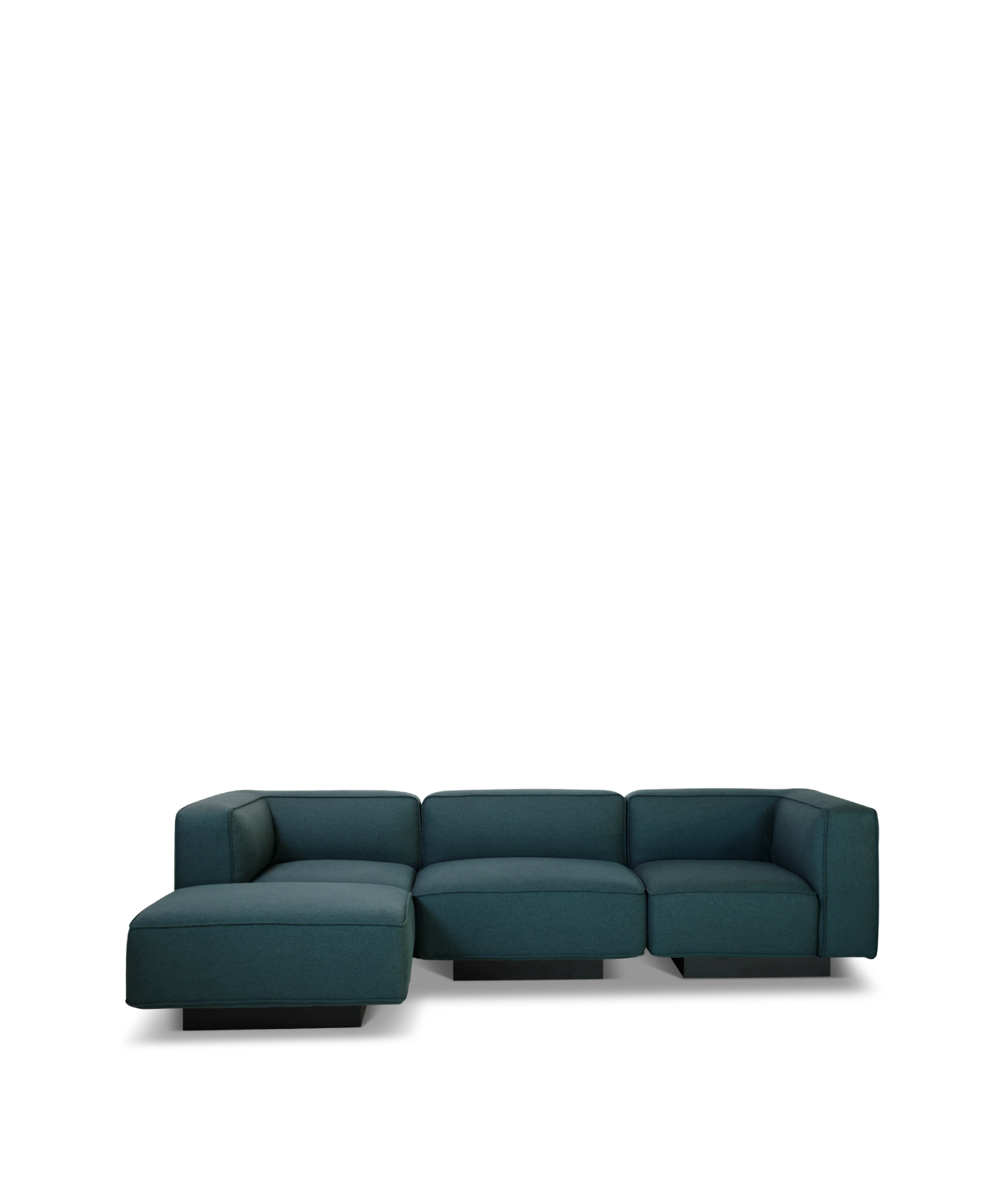 4 personers sofa med chaiselong på sokkefod I bokset design - fra Njordec