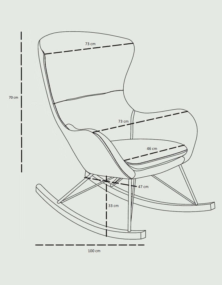 Grå gyngestol i boucle - Julie - Njordec -Seating