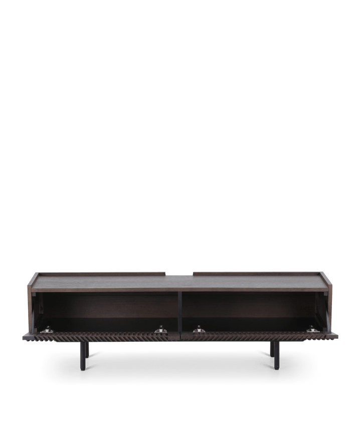 Tv bord m. lameller, Røget eg 145cm - Louvre