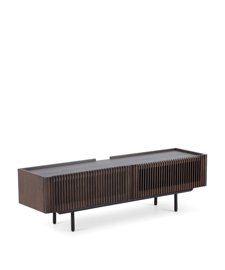 Tv bord m. lameller, Røget eg 145cm - Louvre