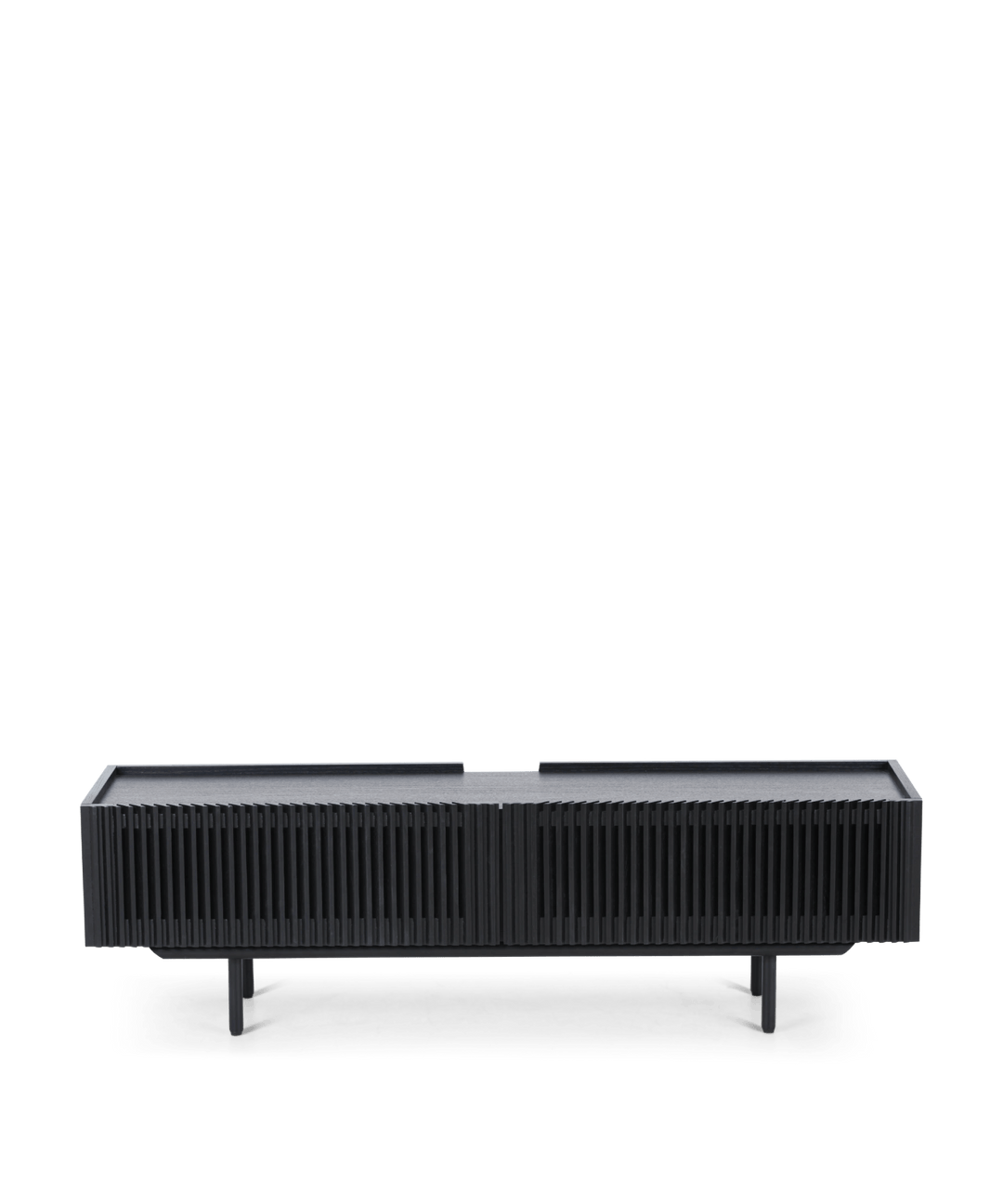 Tv bord m. lameller, Sort eg 145cm - Louvre