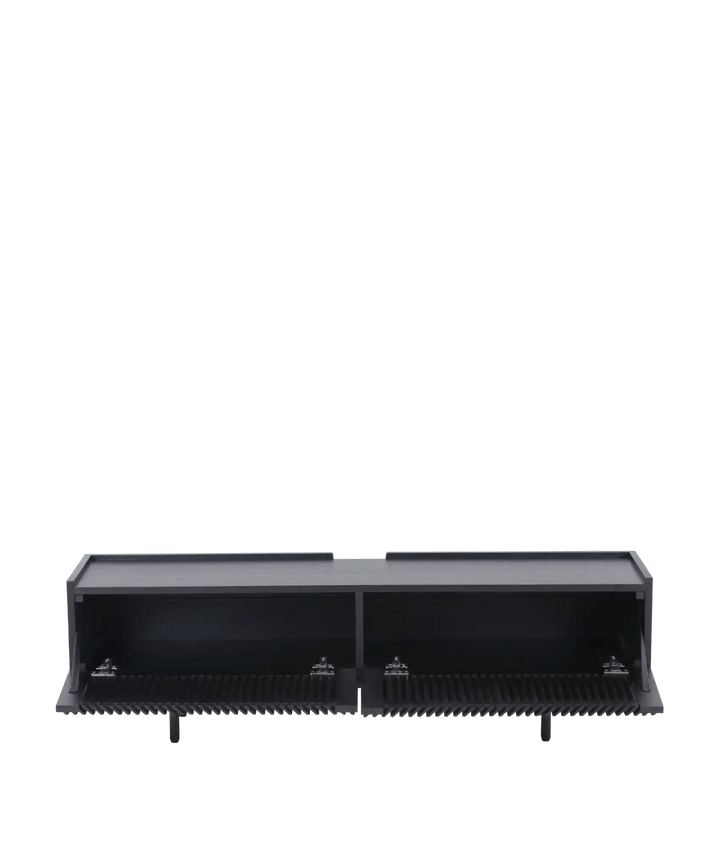 Tv bord m. lameller, Sort eg 145cm - Louvre