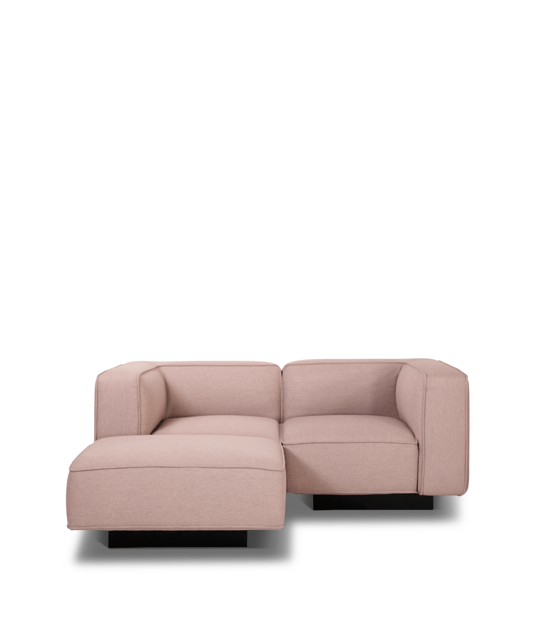 Utopia 2,5 personer sofa med chaiselong på sort sokkel fod og kasse design