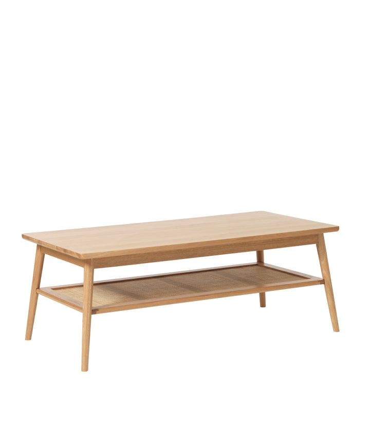 Barrali sofabord med flet, Naturlig egetræ 60x120cm