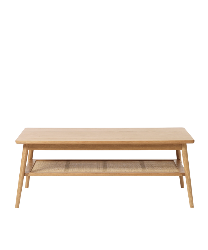 Barrali sofabord med flet, Naturlig egetræ 60x120cm