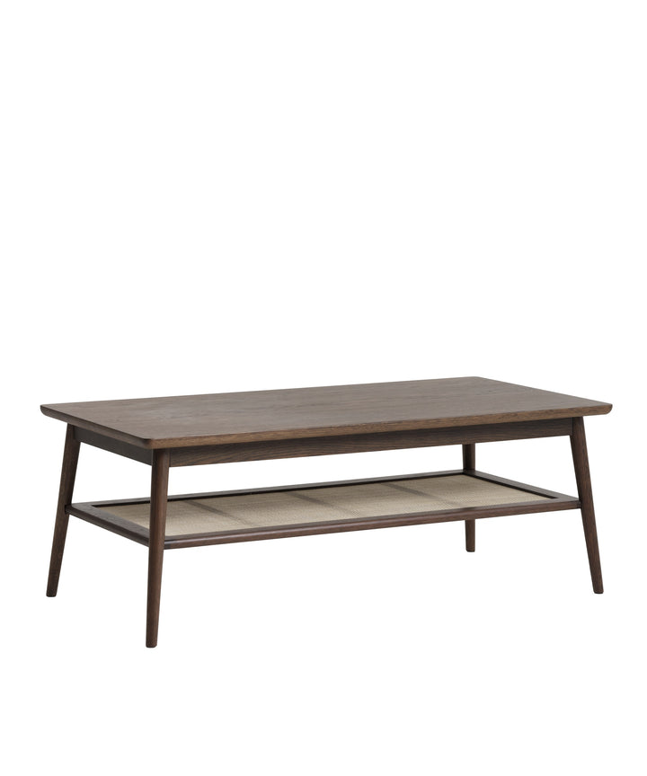 Barrali sofabord med flet, Brun egetræ 60x120cm