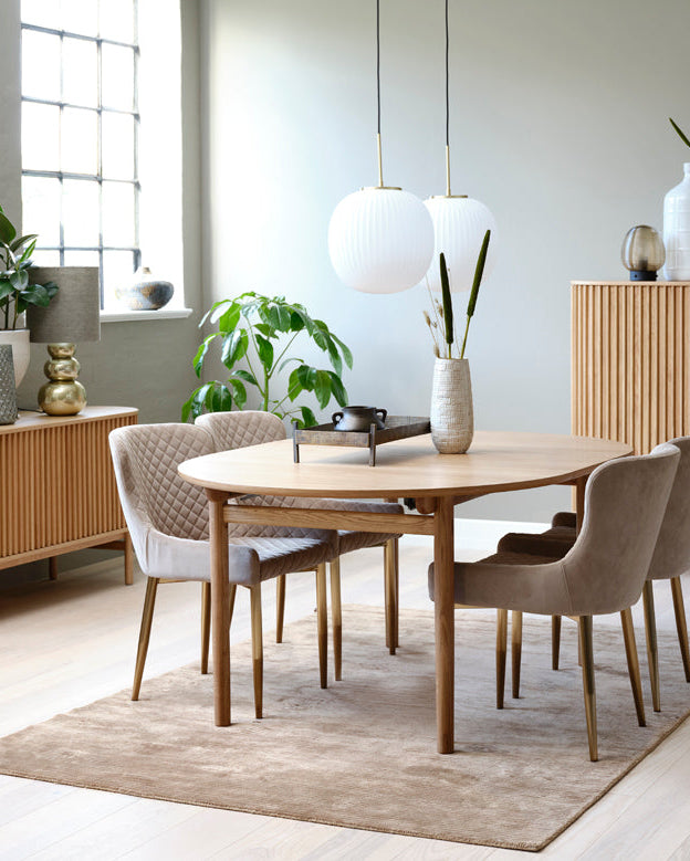 Carno spisebord ovalt 100x190cm, Natur eg