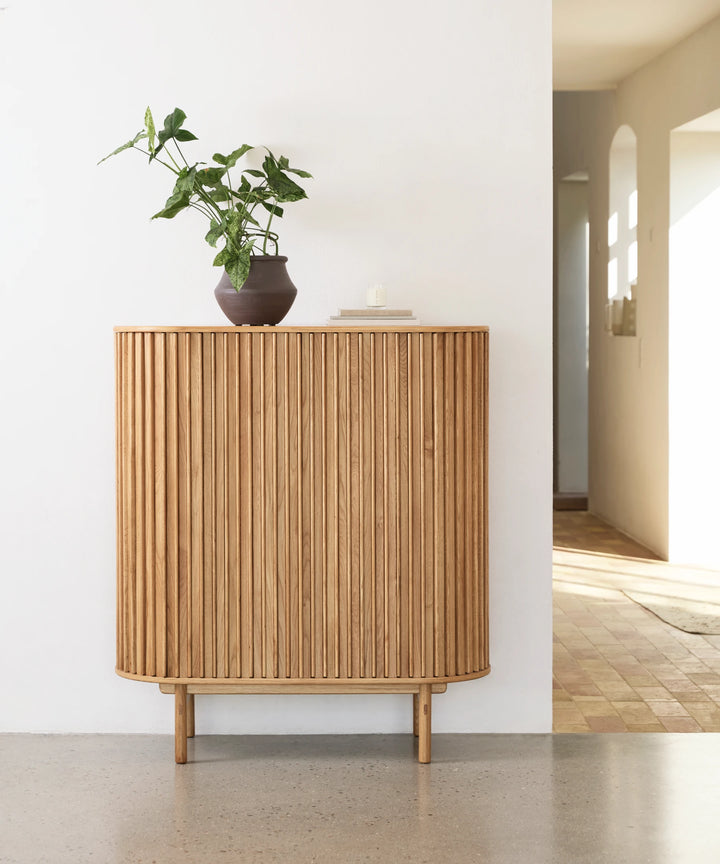 Carno højskænk 110cm, Natur egetræ