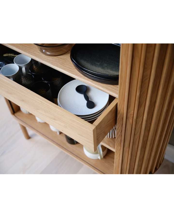 Carno højskænk 110cm, Natur egetræ