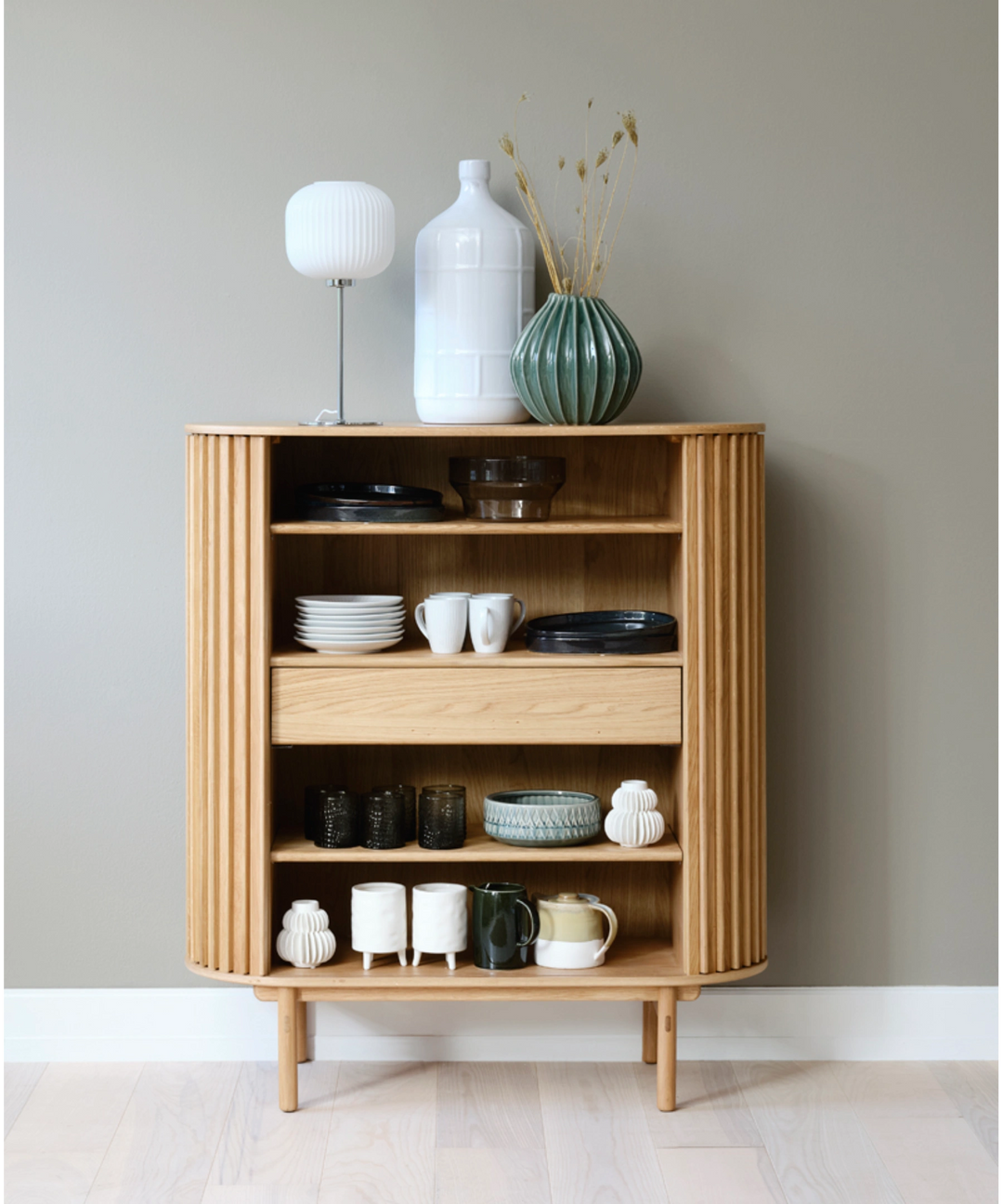 Carno højskænk 110cm, Natur egetræ