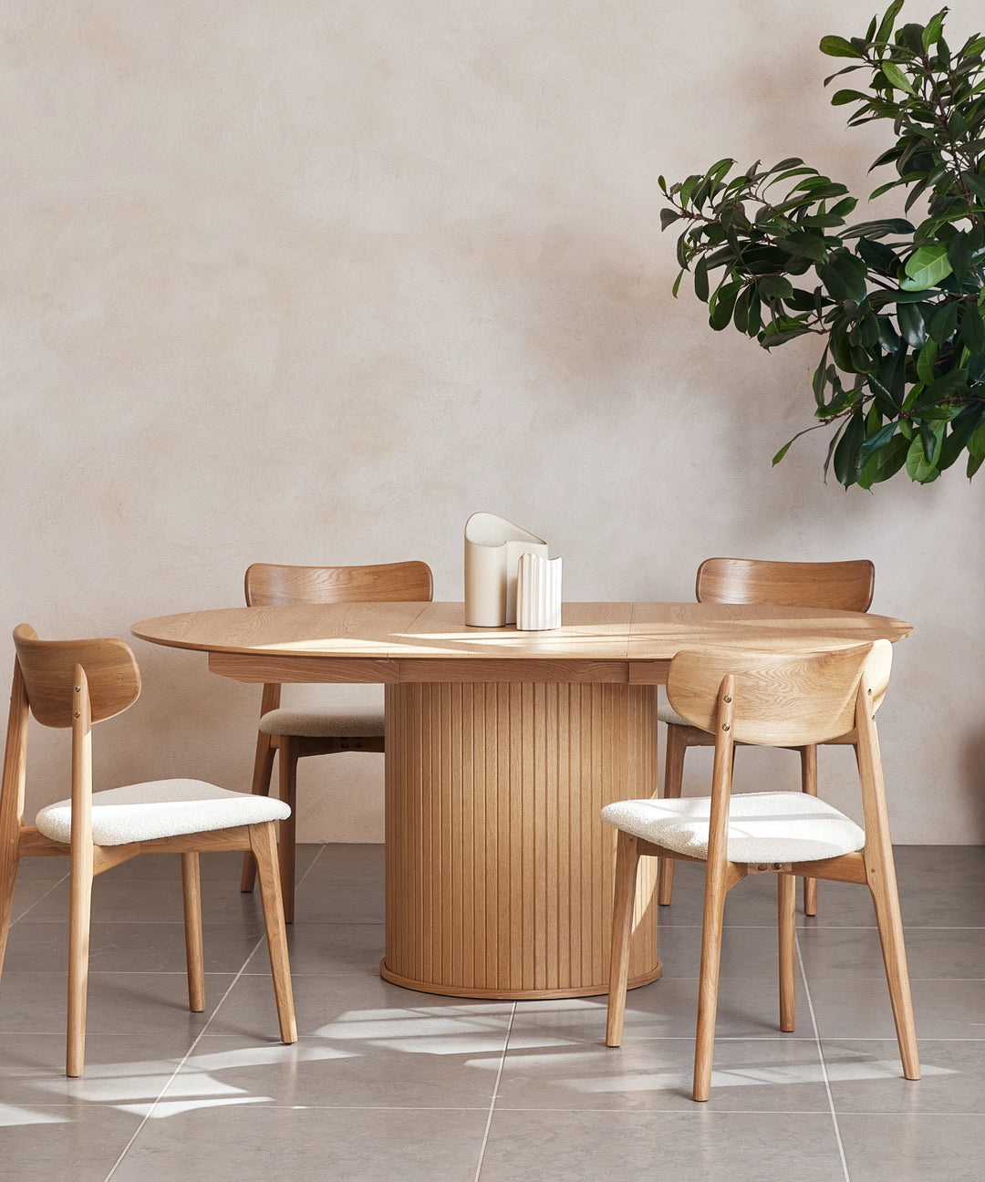 Nola udtræksbord 120-168x95cm oval, Natur egetræ