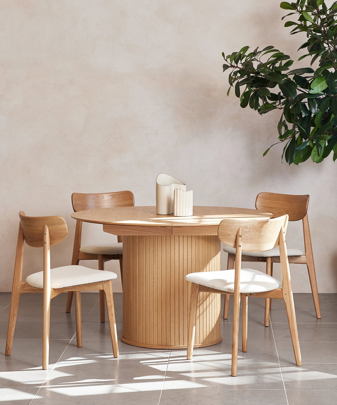 Nola udtræksbord 120-168x95cm oval, Natur egetræ