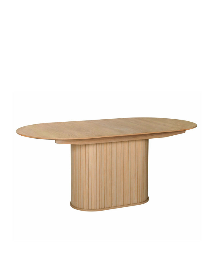 Nola udtræksbord 180-230x95cm oval, Natur egetræ