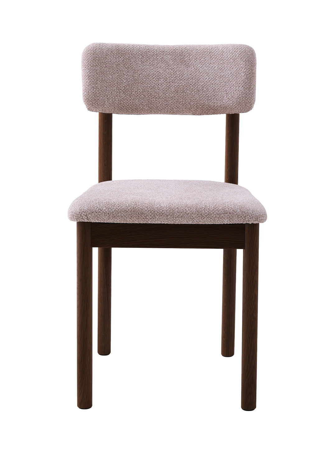 Spisebordstol i mørkebrun eg, sandfarvet stof - Canora