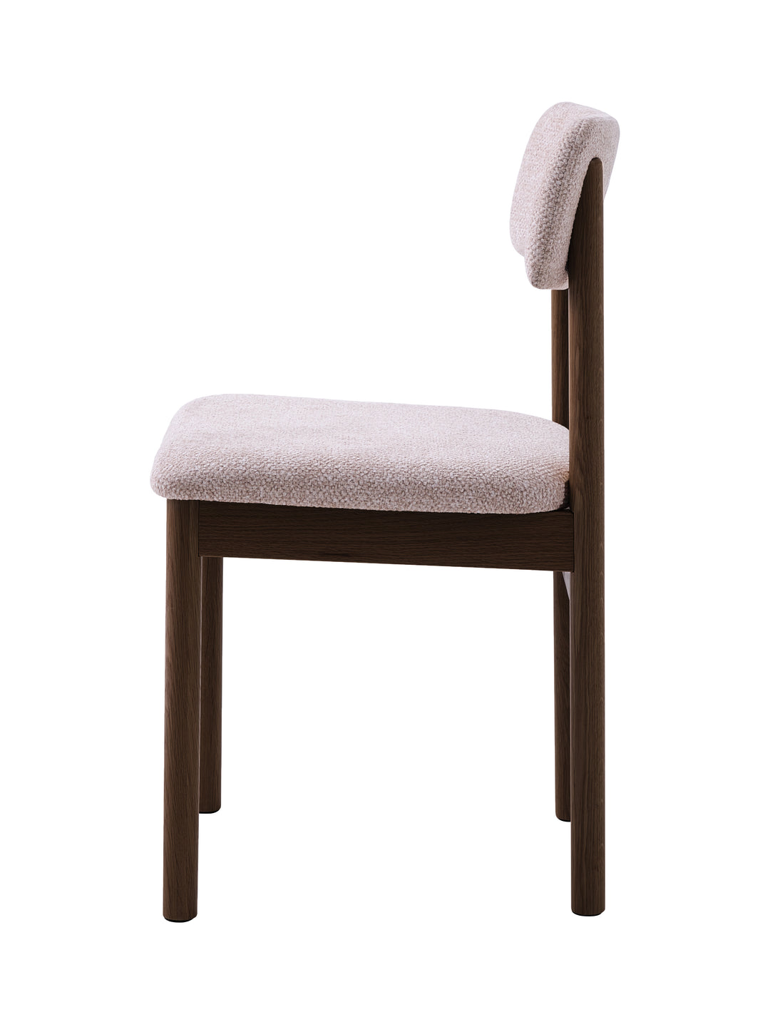 Spisebordstol i mørkebrun eg, sandfarvet stof - Canora