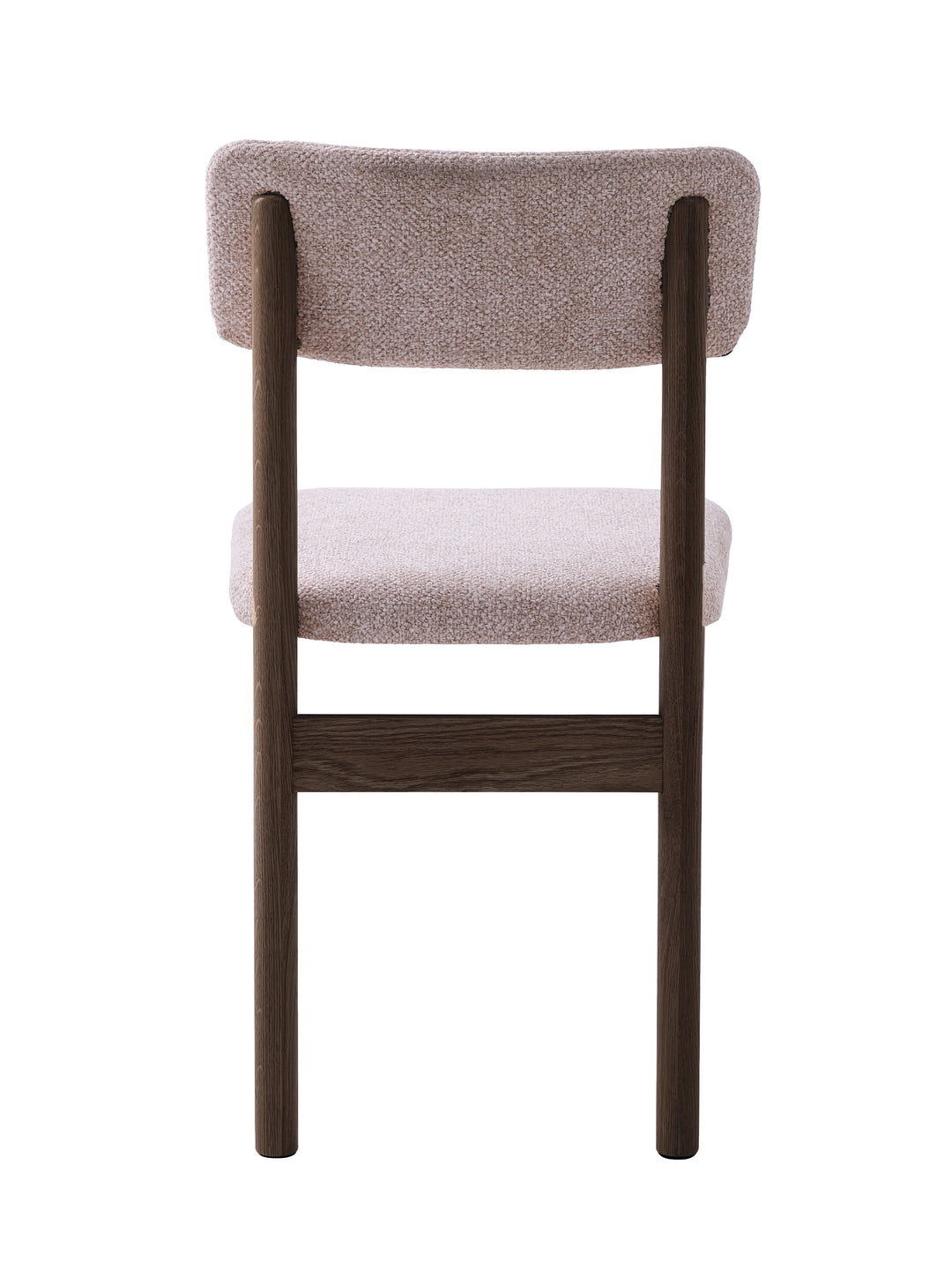 Spisebordstol i mørkebrun eg, sandfarvet stof - Canora