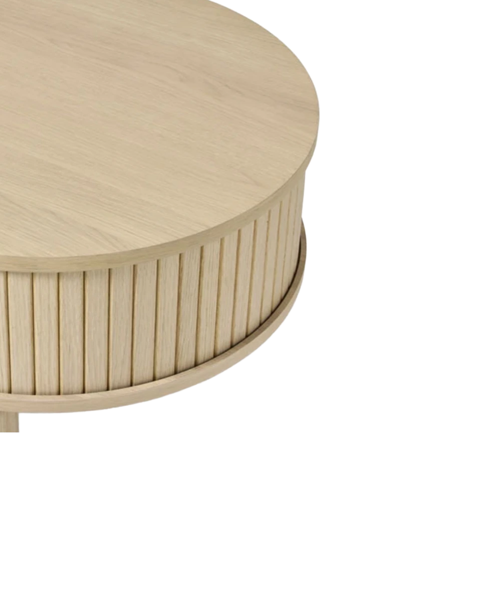 Meta sofabord ø85cm, Lys egetræ