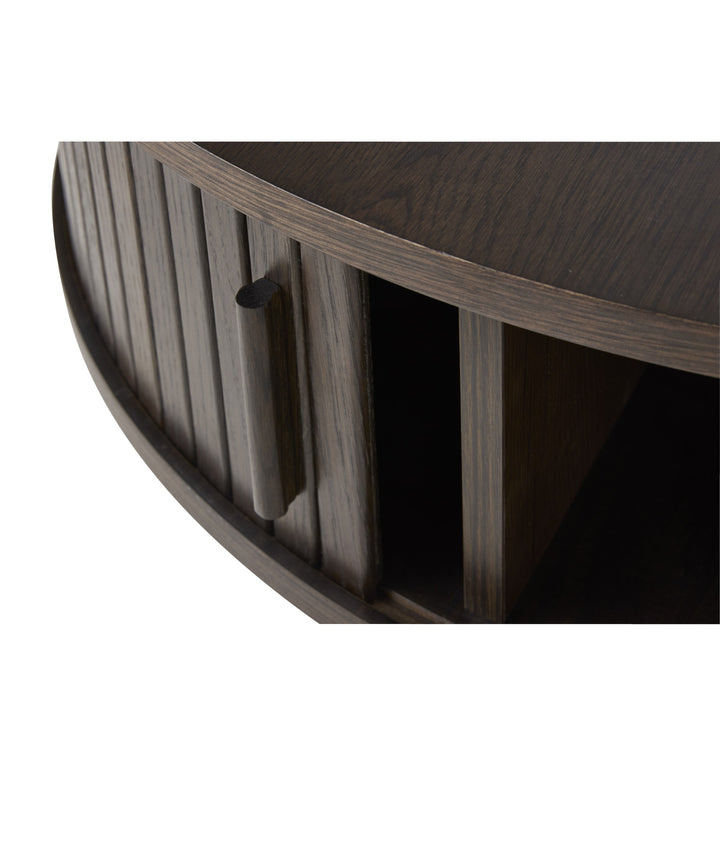 Meta sofabord ø85cm, Mørkebrun egetræ