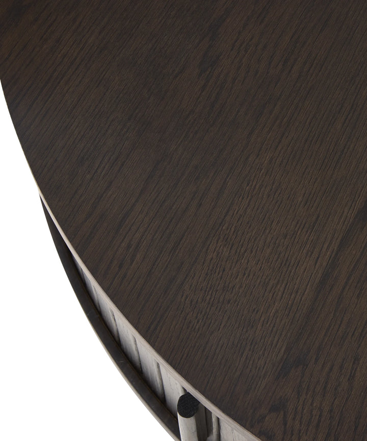 Meta sofabord ø85cm, Mørkebrun egetræ