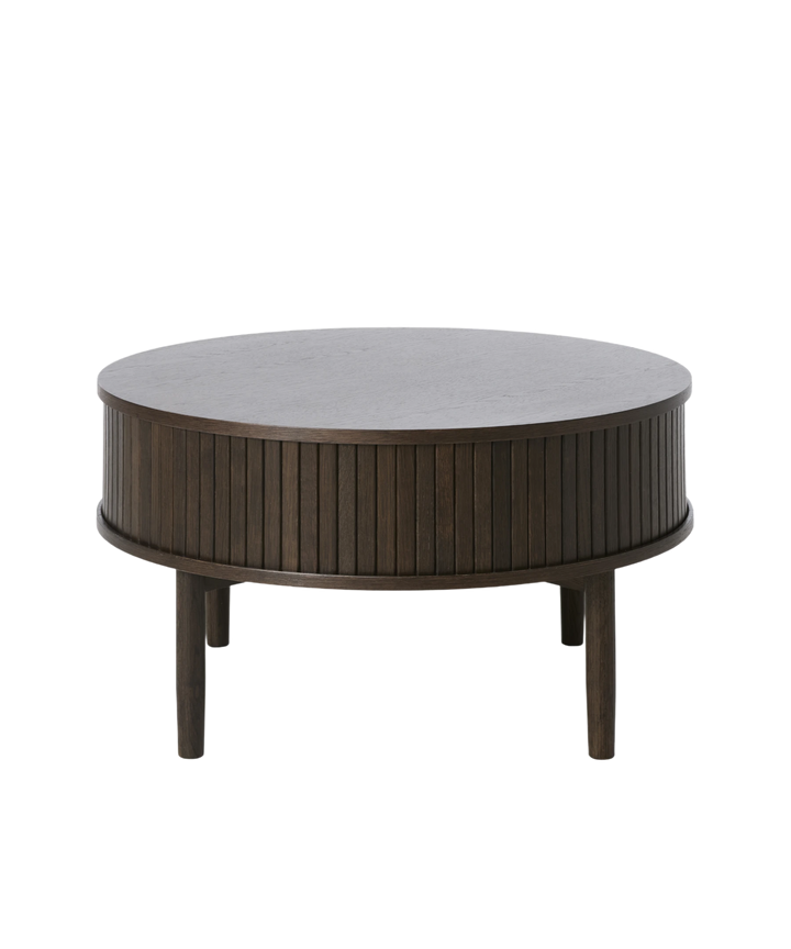 Meta sofabord ø85cm, Mørkebrun egetræ