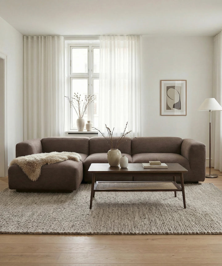 Beluga 4,5 personers chaiselong sofa, 318cm