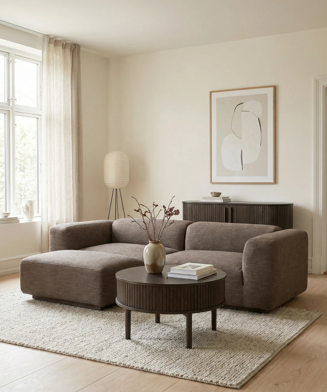 Beluga 3 personers chaiselong sofa, 240cm