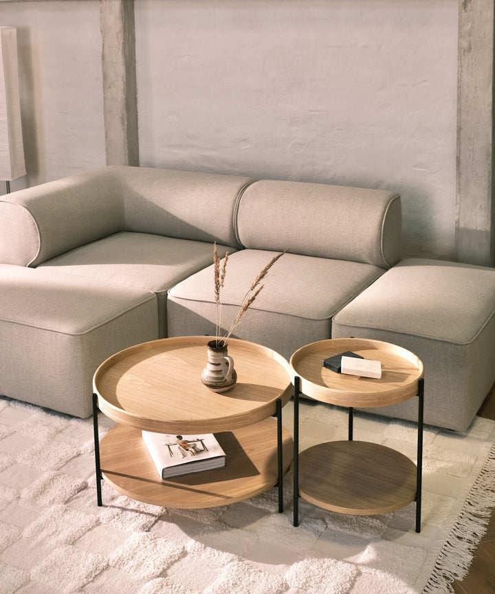 Platter - Rundt sidebord i lyst træ ø44cm