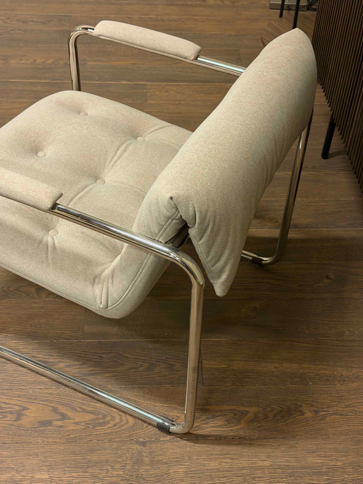 Parallel lounge stol - Beige Mohair