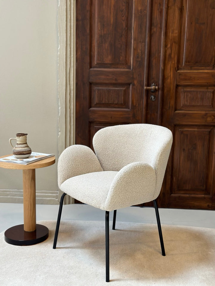 Moby spisebordstol - Greige boucle