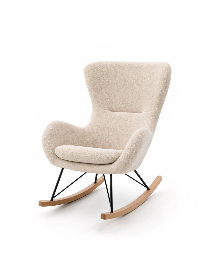 Beige gyngestol i imiteret pels - Julie