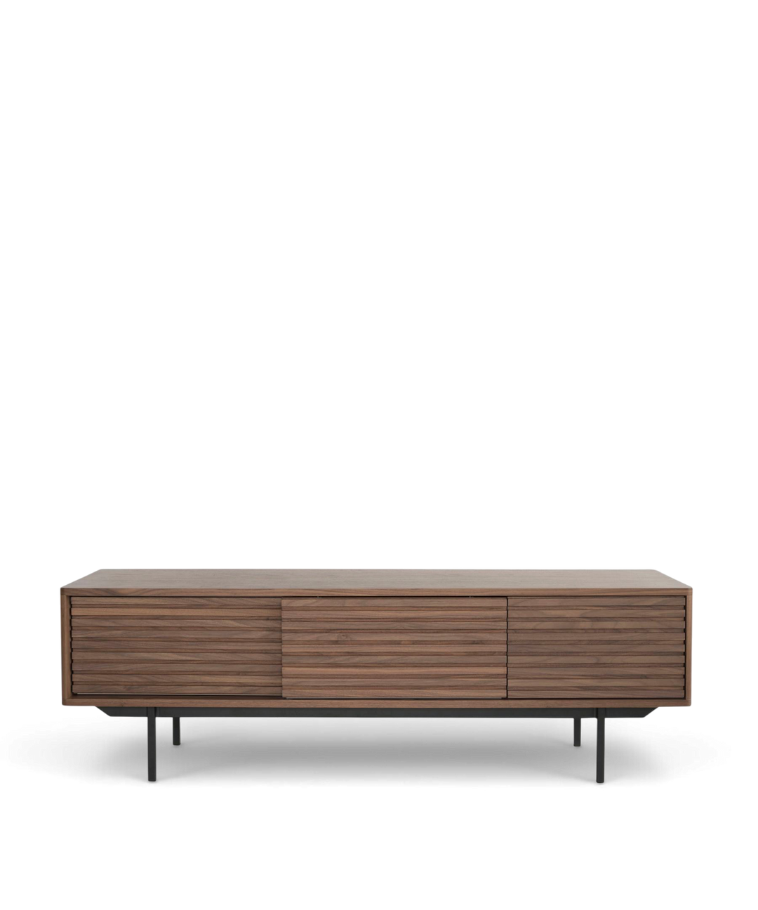 Valnød TV bord med skydelåger, 160cm - Sense