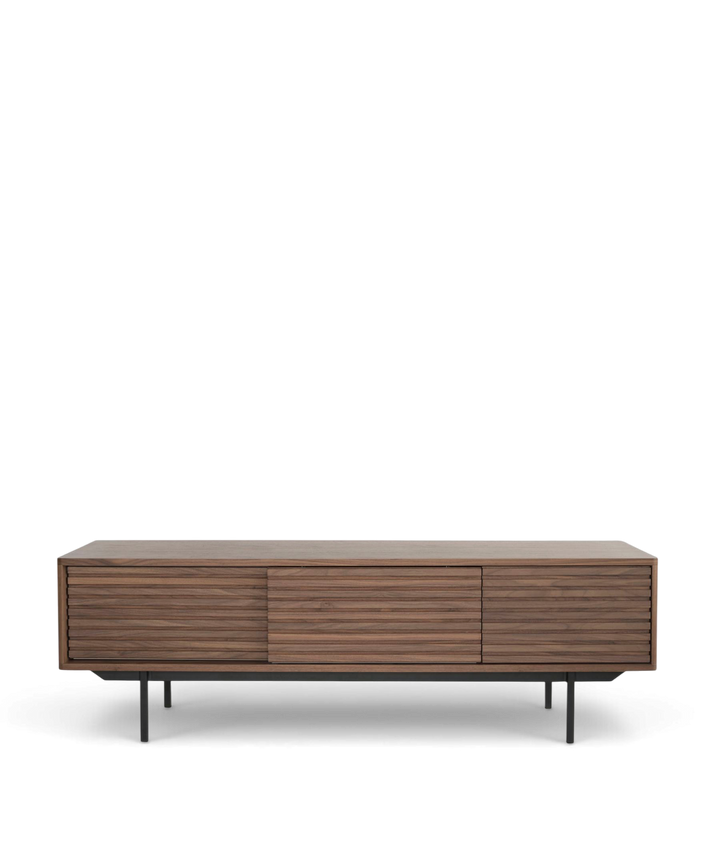 Valnød TV bord med skydelåger, 160cm - Sense