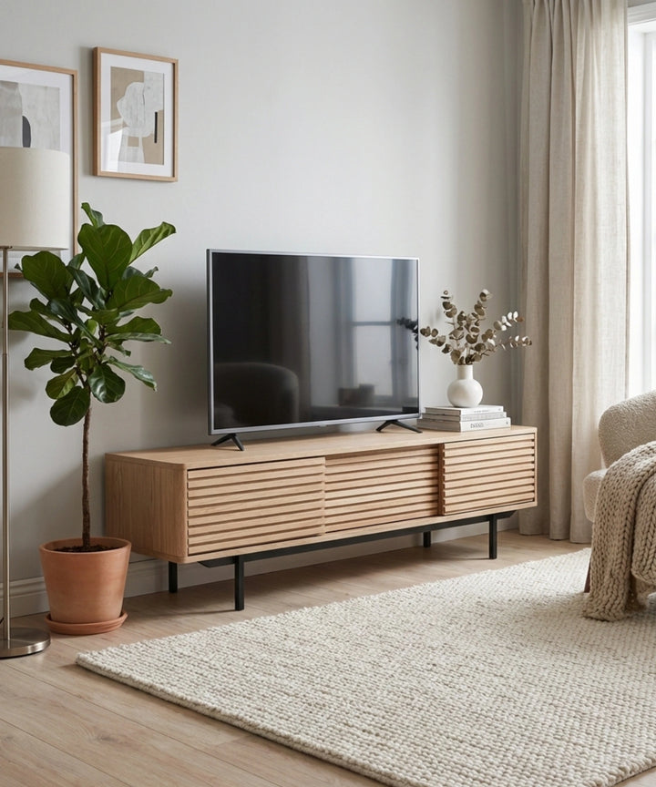 Naturlig egetræs TV bord - Sense 160cm