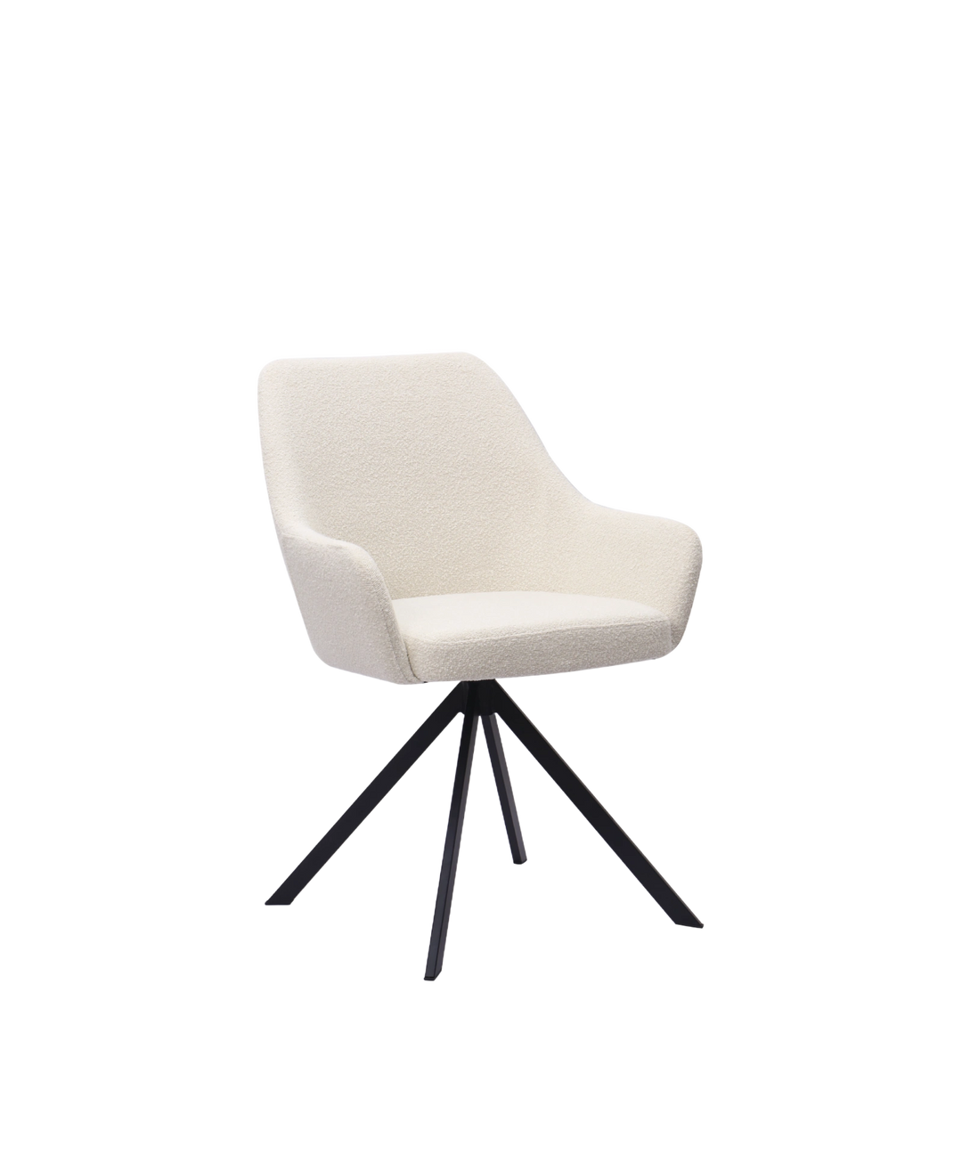 Ralf_spisebordstol_med_drejefod_i_hvid-creme_boucle_stof