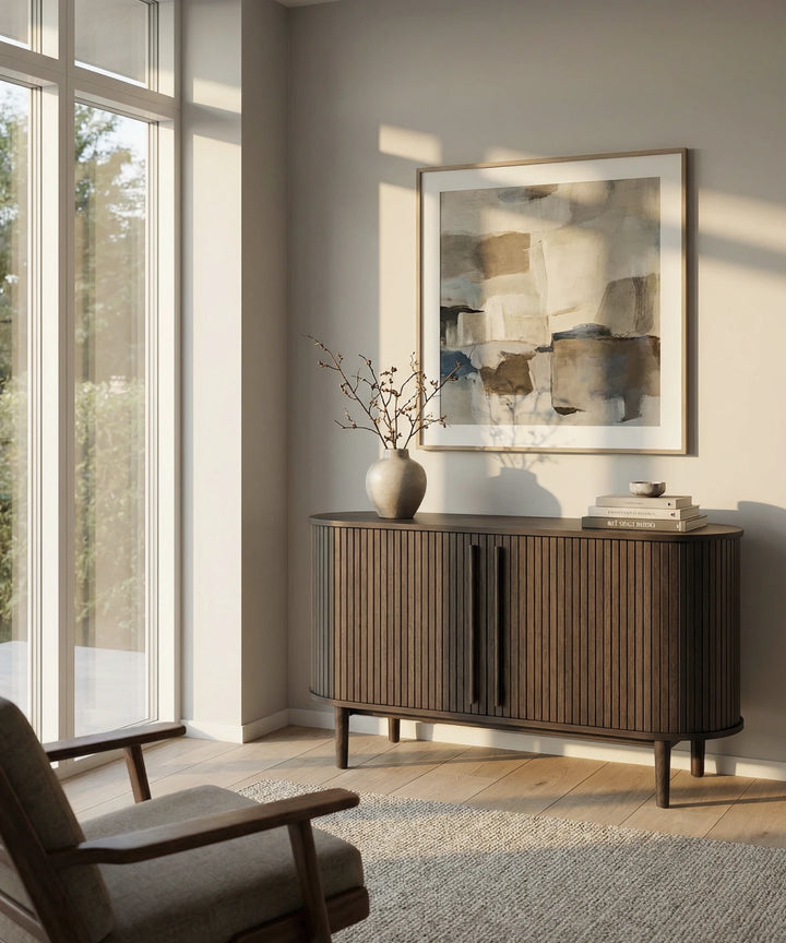 Meta skænk 140cm, Mørkebrun egetræ