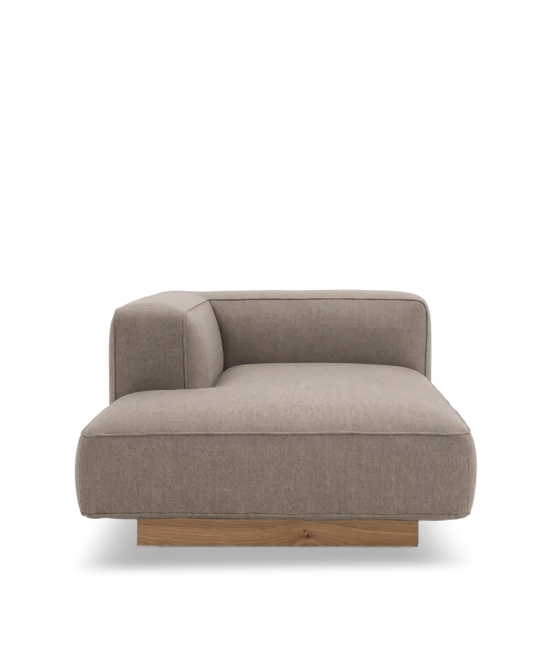 Utopia højre chaiselong modul  egetræs sokkel #farve_nordic-weave-23-dark-beige