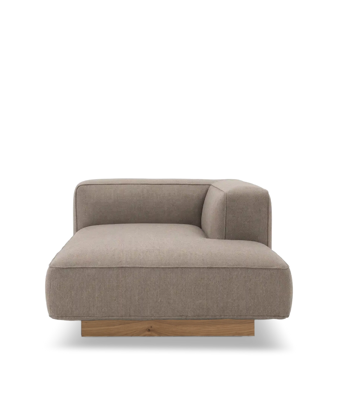 Utopia højre chaiselong modul  egetræs sokkel #farve_nordic-weave-23-dark-beige