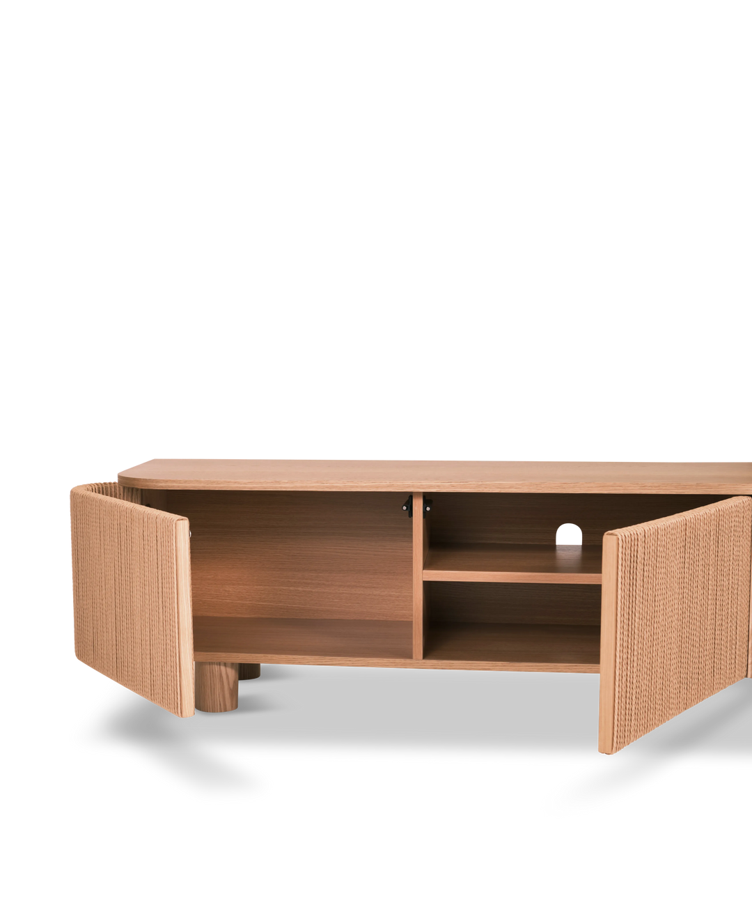Twine tv-bord med papirflet i lys egetræ, 170cm