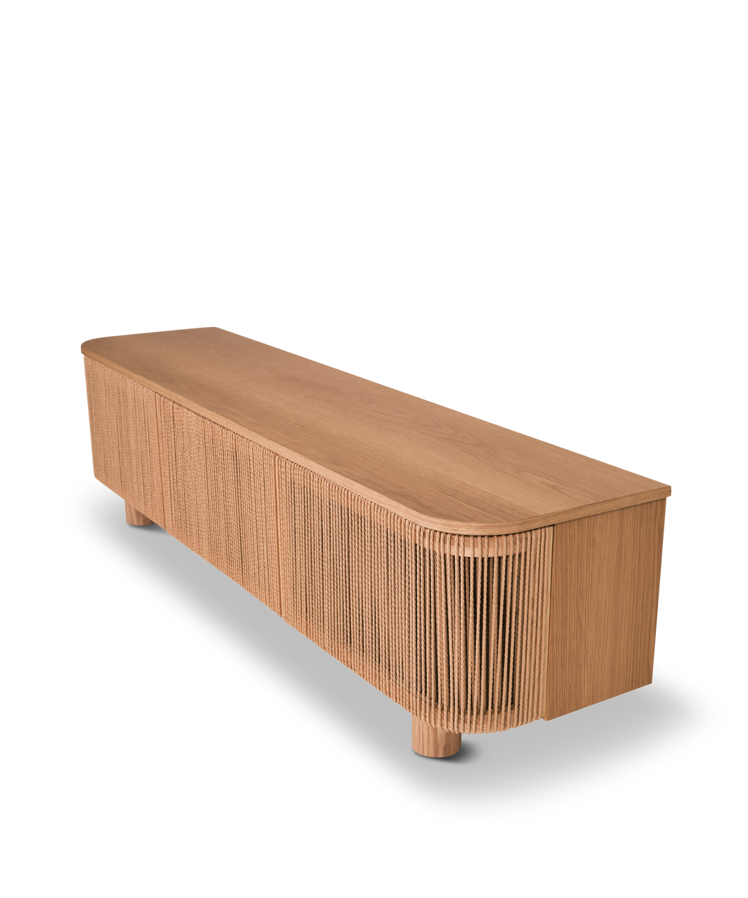 Twine tv-bord med papirflet i lys egetræ, 170cm