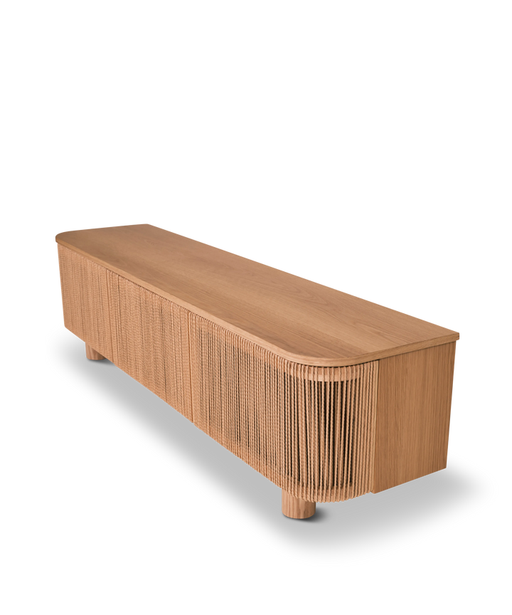 Twine tv-bord med papirflet i lys egetræ, 170cm