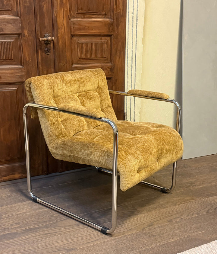 Parallel lounge stol - Golden Mustard Como