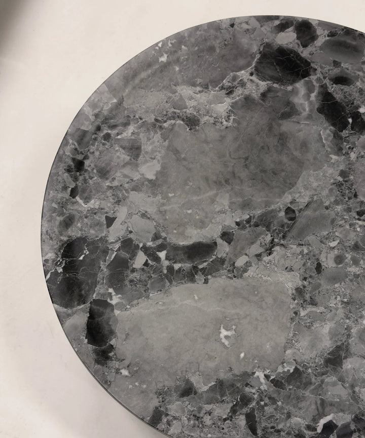 Lazio sofabord, mørk grå marmor - Ø80cm