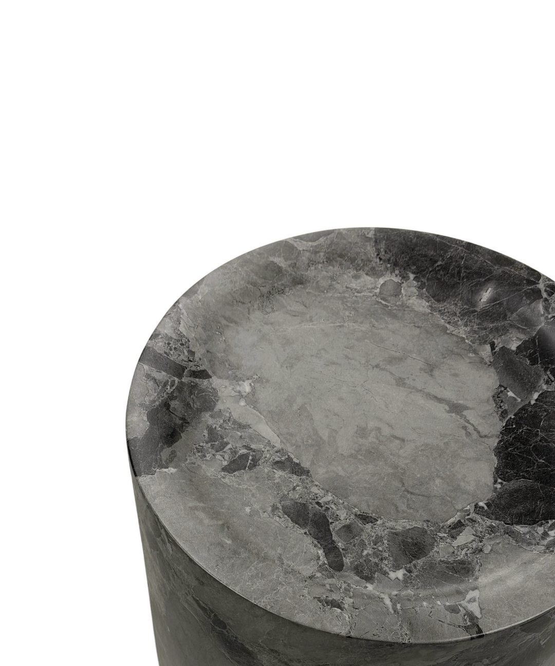 Lazio sidebord, mørk grå marmo - Ø40cm