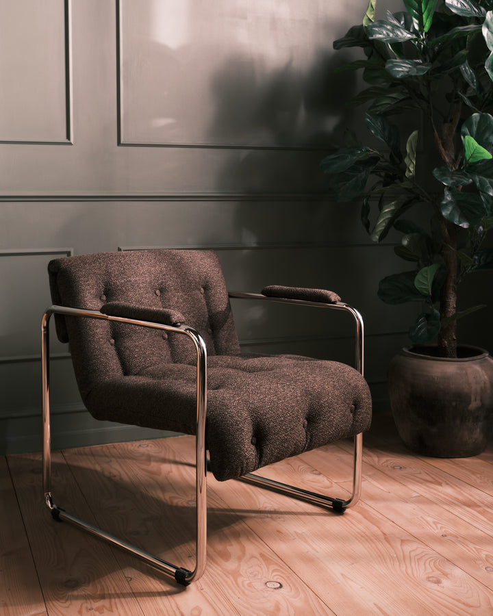 Parallel lounge stol - Brun boucle