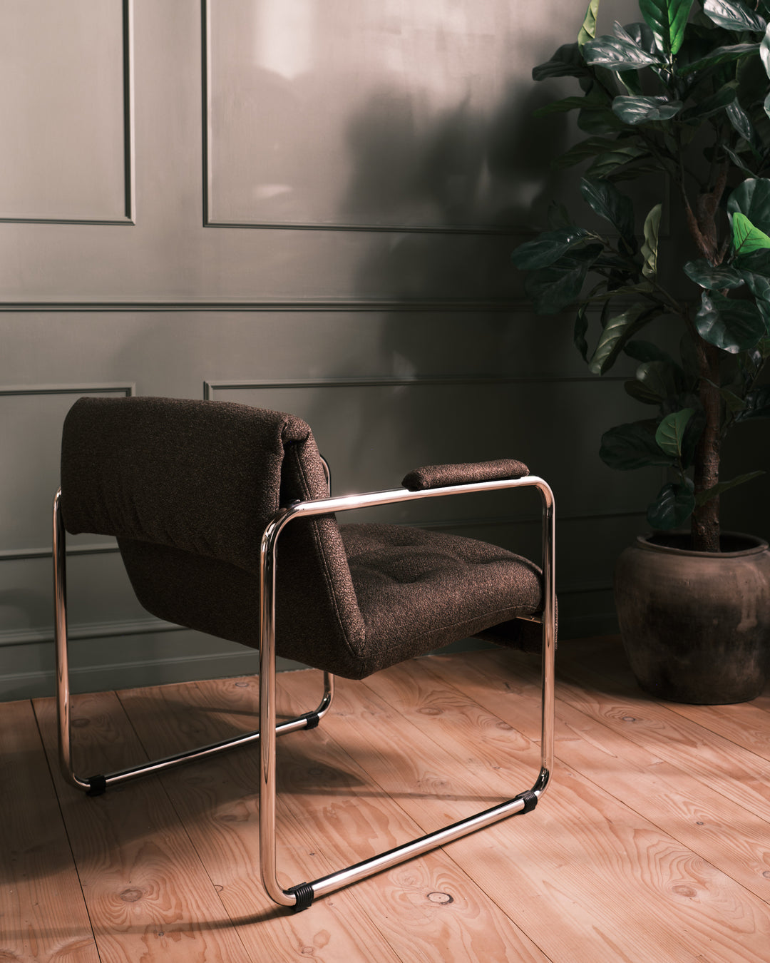 Parallel lounge stol - Brun boucle