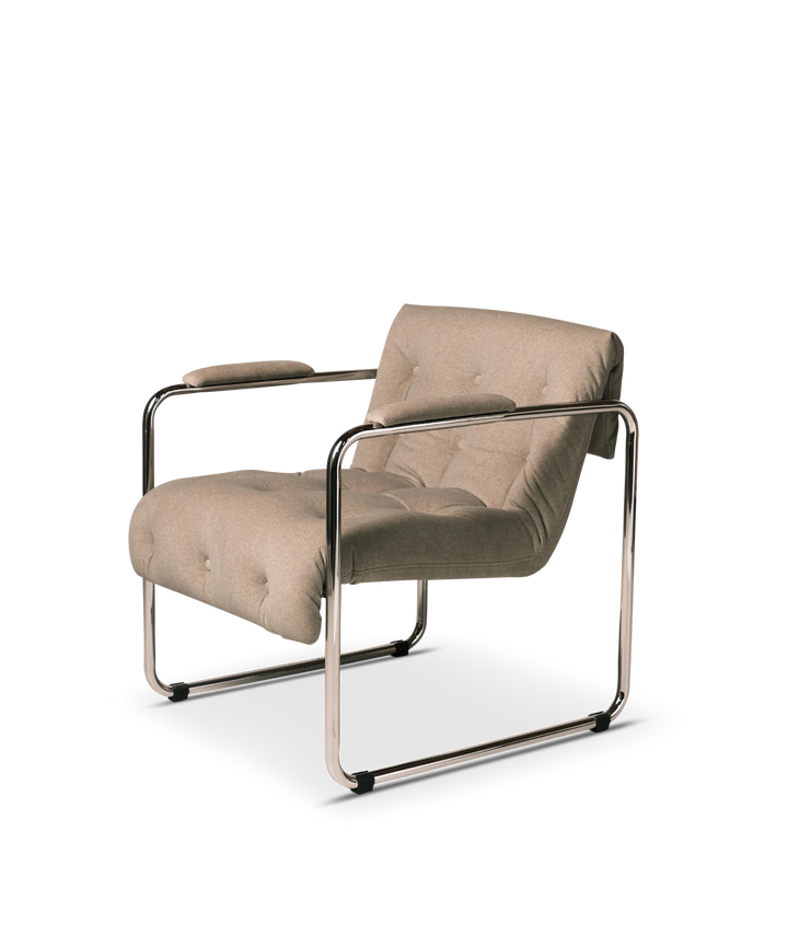 Parallel lounge stol - Beige Mohair
