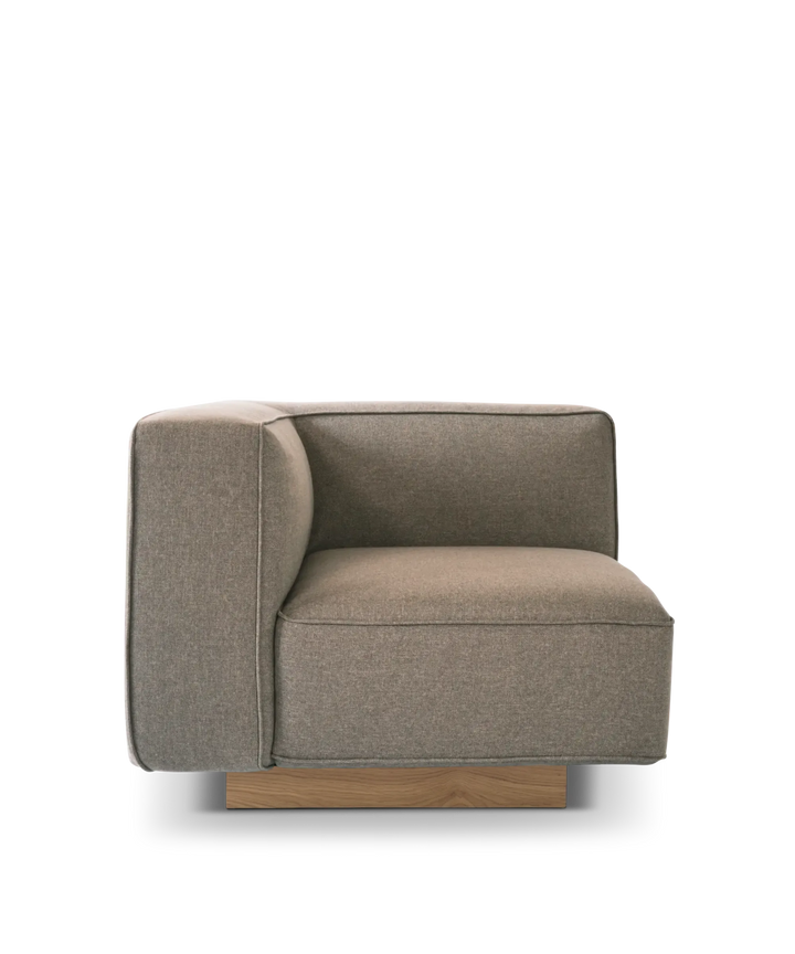 Utopia Sofa - hjørnemodul, Farve Nordic weave 23 Dark beige egetræs fod #farve_nordic-weave-23-dark-beige