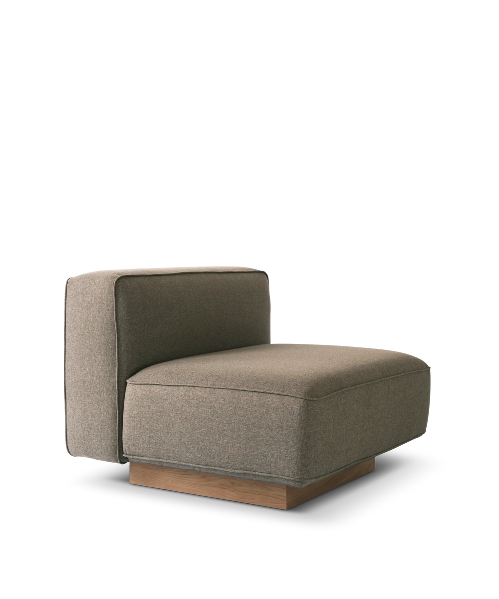 Utopia Sofa - 90cm midtermodul, Farve Nordic weave 23 Dark beige egetræs sokkel #farve_nordic-weave-23-dark-beige